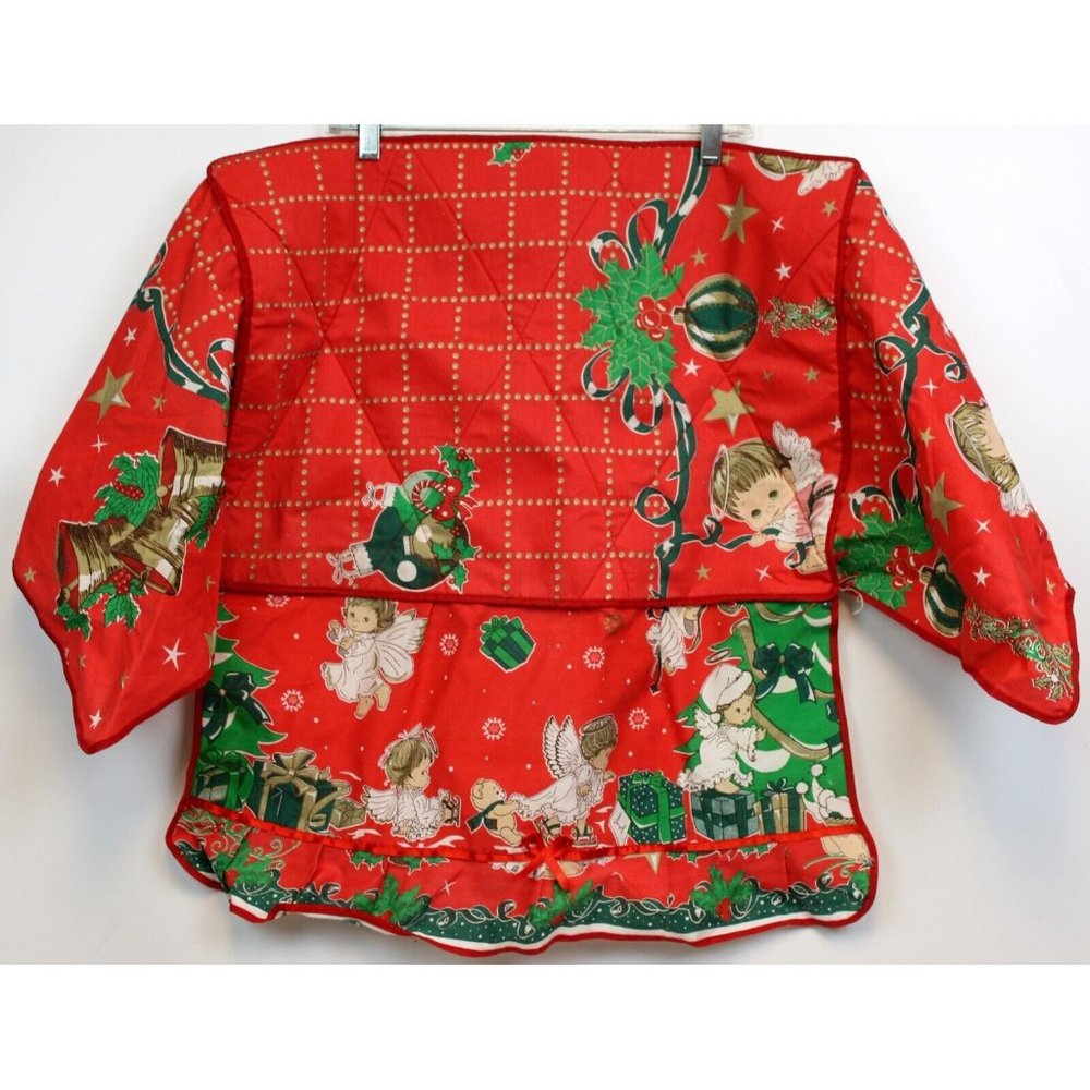 Christmas Appliance Fabric Cover Angels Mistletoe Presents Bow Insulated Gold
